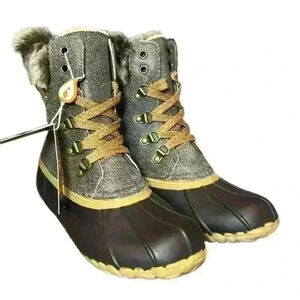 Sporto Alaska Dee Dee Duck Boot Waterproof Faux Fur NWT Women’s Size 7
